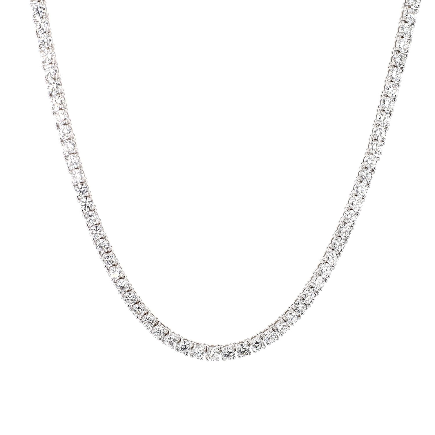 Tennis Necklace 14kt WG 15.72gr 16&quot; 12.30cttw LAB NE00120