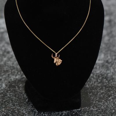 Small Moose Pendant 10kt YG 2.0gr 0.032cttw VS-GH PN0001027