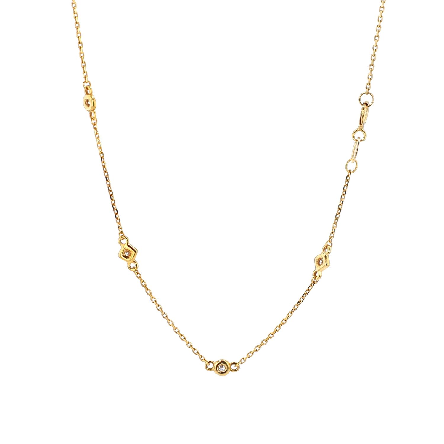 Diamond By the Yard Necklace 18kt YG 3.5gr 0.50cttw 18&quot; NE00123