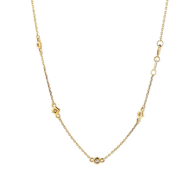 Diamond By the Yard Necklace 18kt YG 3.5gr 0.50cttw 18&quot; NE00123