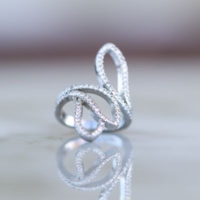 Bowknot Ring Sterling Silver CZ SFR002