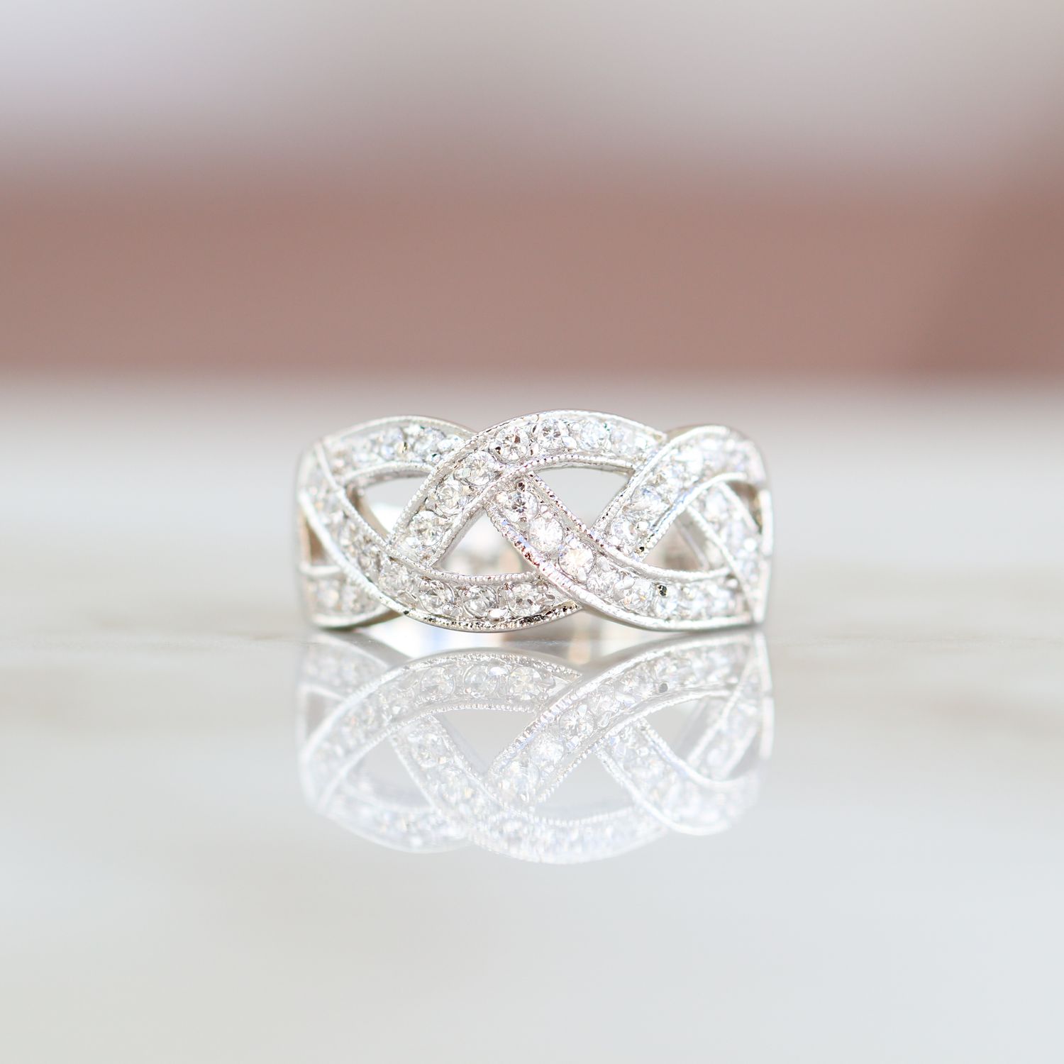 Plated White Bridal Ring Alloy CZ SFR0011