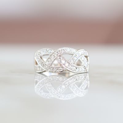Plated White Bridal Ring Alloy CZ SFR0011