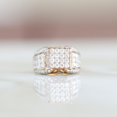 Square Set Pave Style Ring Sterling Silver CZ SFR008