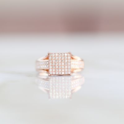 Square Top Rose Engagement Ring Alloy CZ SFR0015