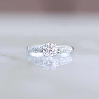 4 Prong Engagement Ring Sterling Silver CZ SFR0018