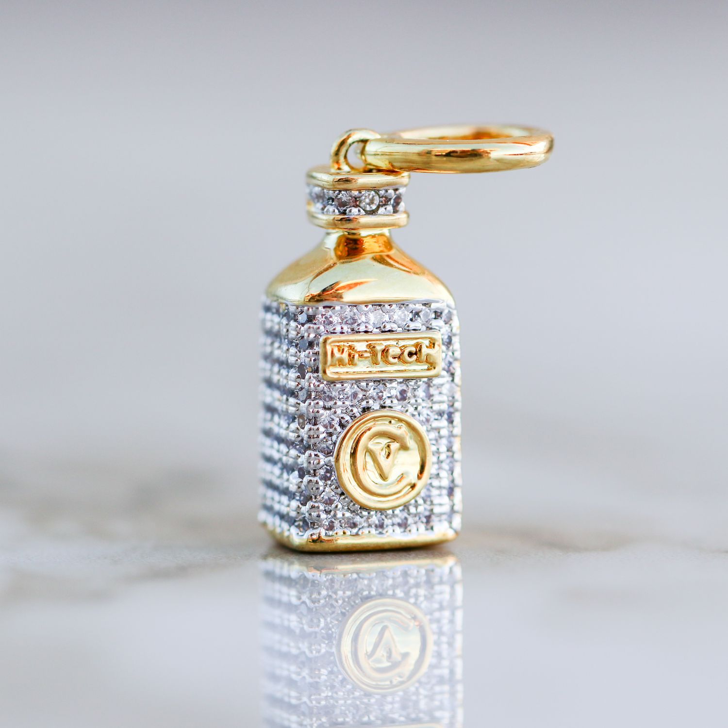 Lean Bottle Pendant Alloy CZ SFP0017