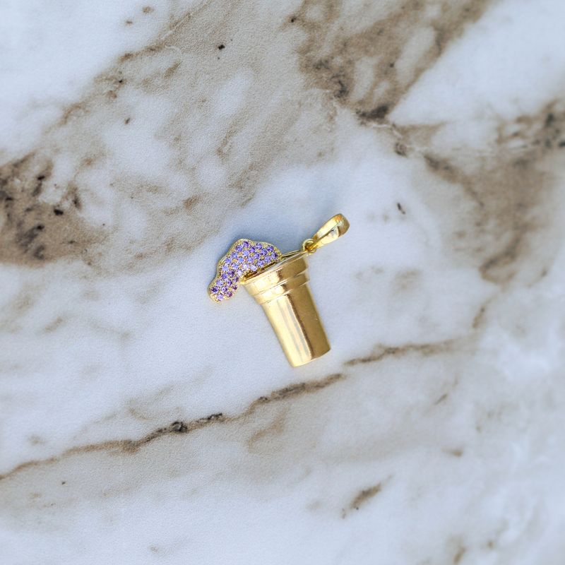 Plated Silver Lean Pendant Alloy CZ SFP0015