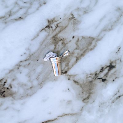 White Out Lean Pendant Alloy CZ SFP0019