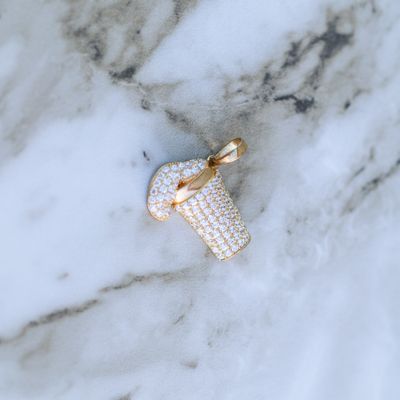 Fully Iced Out Lean Cup Pendant Alloy CZ SFP0020