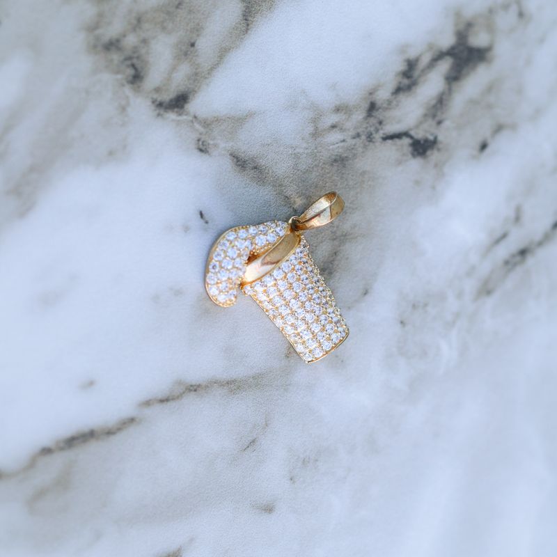 Fully Iced Out Lean Cup Pendant Alloy CZ SFP0020