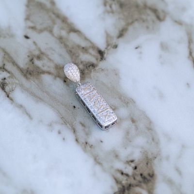 Xanax Bar Pendant White Alloy CZ SFP0018