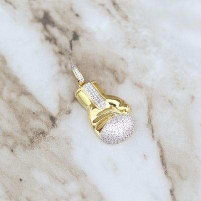 Boxing Pendant Sterling Silver CZ SFP0037