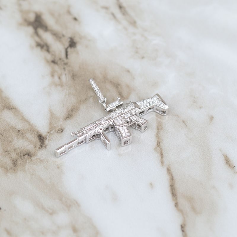 Scar Assault Rifle Pendant Alloy CZ Pendant SFP0047
