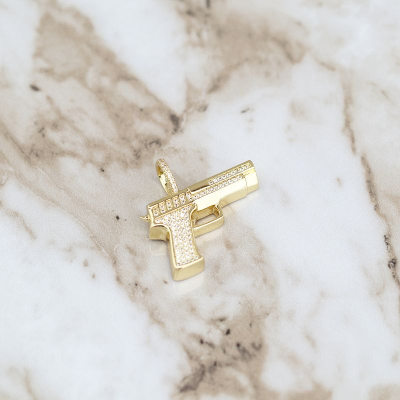 1911 Pistol Pendant Alloy CZ SFP0046