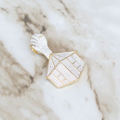Trap House Pendant Sterling Silver CZ SFP0032