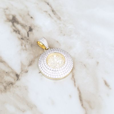 Floating Circle Pendant Sterling Silver CZ SFP0028