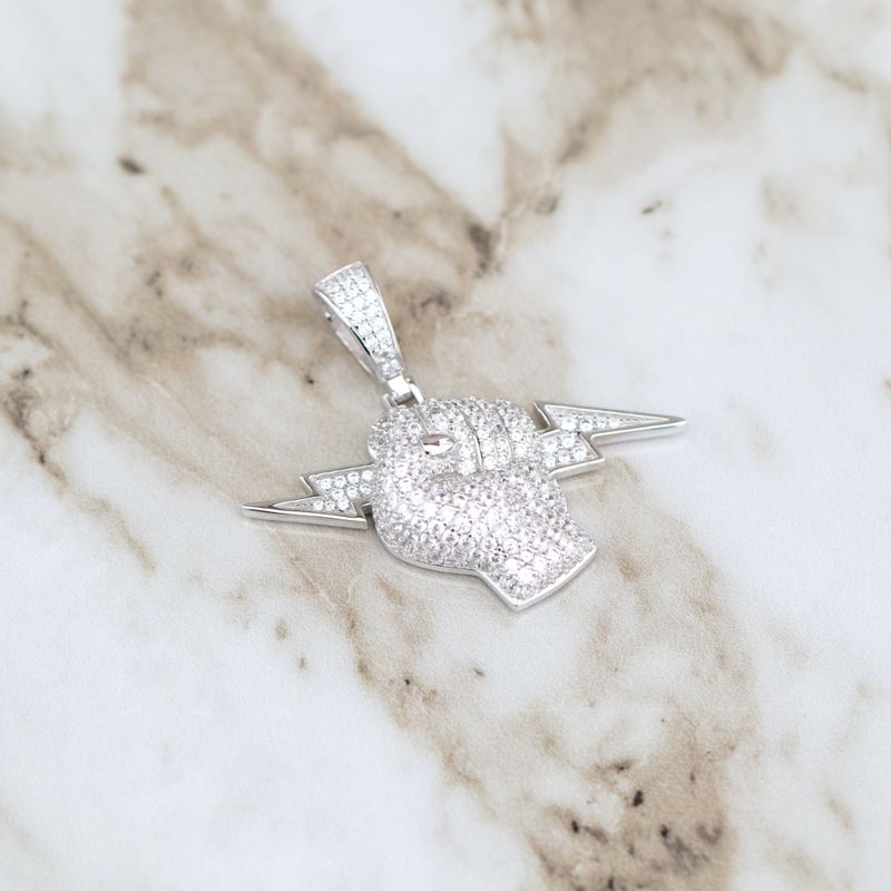 Thors Fist Pendant Sterling Silver CZ SFP0029