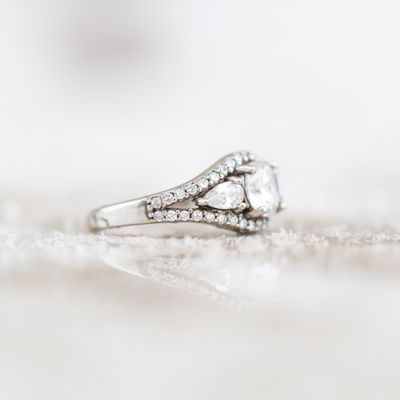 3 Stone Engagement Ring Sterling Silver CZ SFR0034