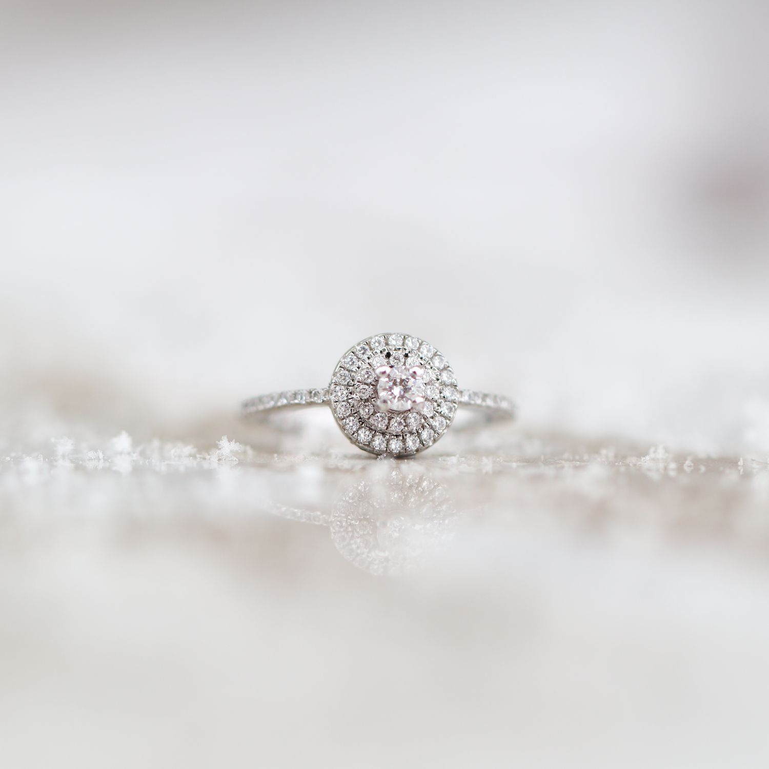 Triple Halo Engagement Ring Sterling Silver CZ SFR0036