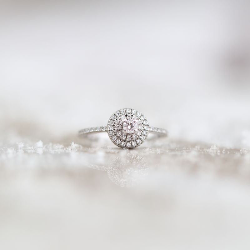 Triple Halo Engagement Ring Sterling Silver CZ SFR0036