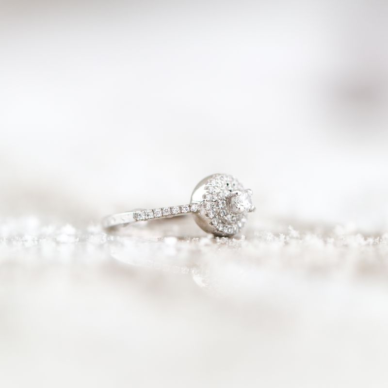 Triple Halo Engagement Ring Sterling Silver CZ SFR0036