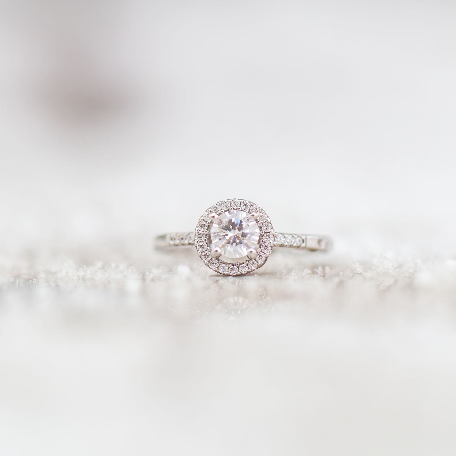 Halo Engagement Ring Sterling Silver CZ SFR0024