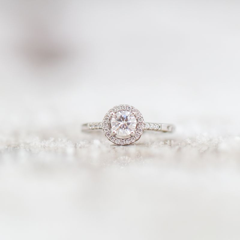 Halo Engagement Ring Sterling Silver CZ SFR0024