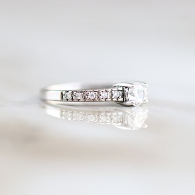 4 Prong Double Row Engagement Ring Sterling Silver CZ SFR0028