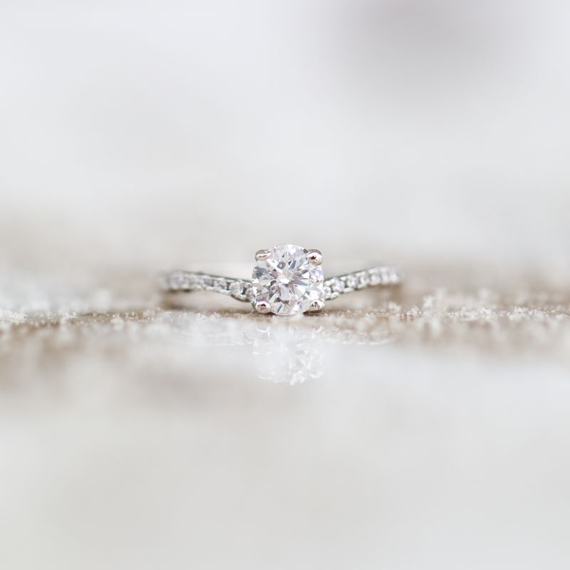 4 Prong Curved Engagement Ring Sterling Silver CZ SFR0025