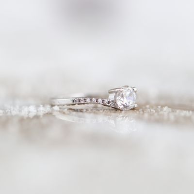 4 Prong Curved Engagement Ring Sterling Silver CZ SFR0025