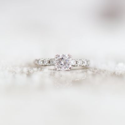 4 Prong Single Row Engagement Ring Sterling Silver CZ SFR0030