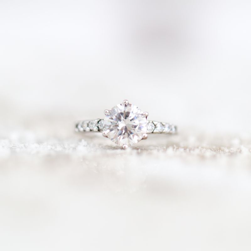 6 Prong Engagement Ring Sterling Silver CZ SFR0033