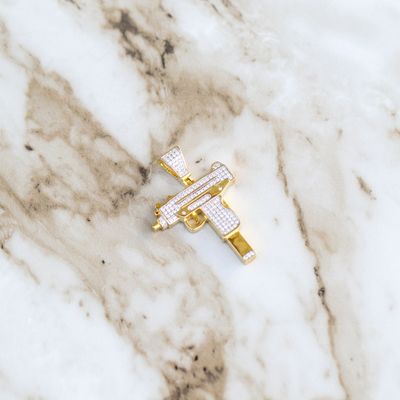 Uzi Pendant Sterling Silver CZ SFP0045