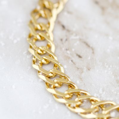 Double Curb Link Bracelet Sterling Silver SFB001