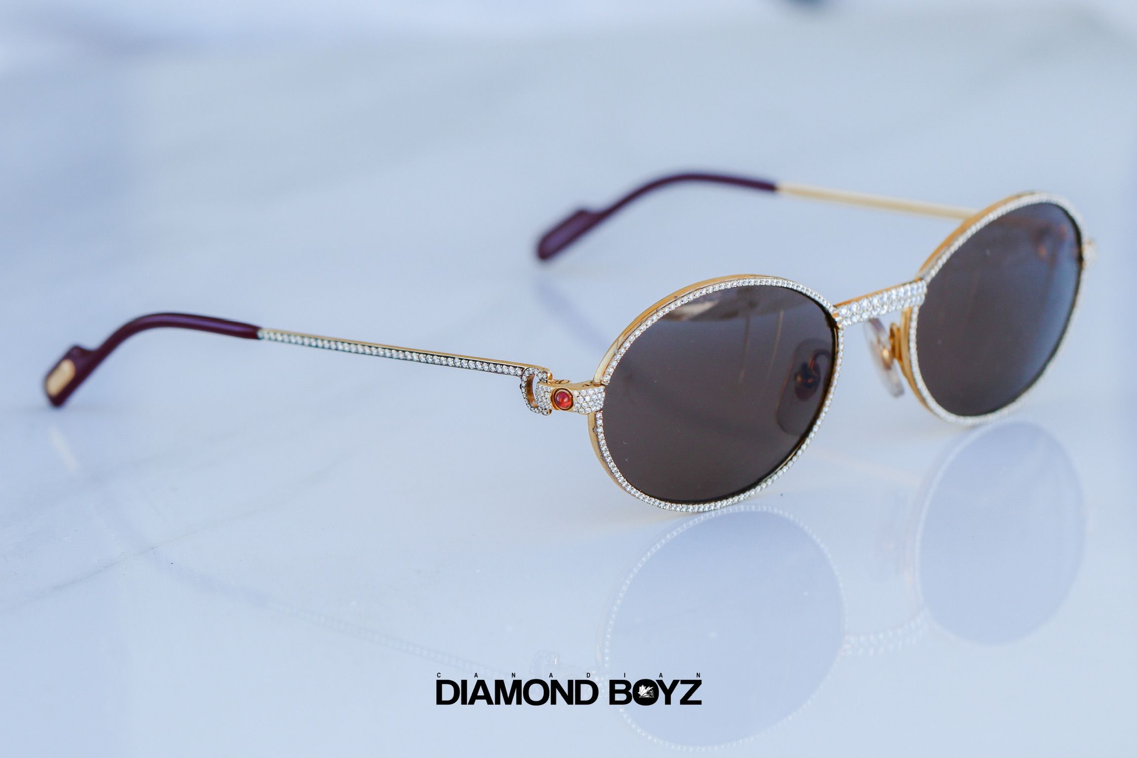 Vintage Cartier Oval Glasses 130s Diamond Iced out 6-8cttw VVS-FG