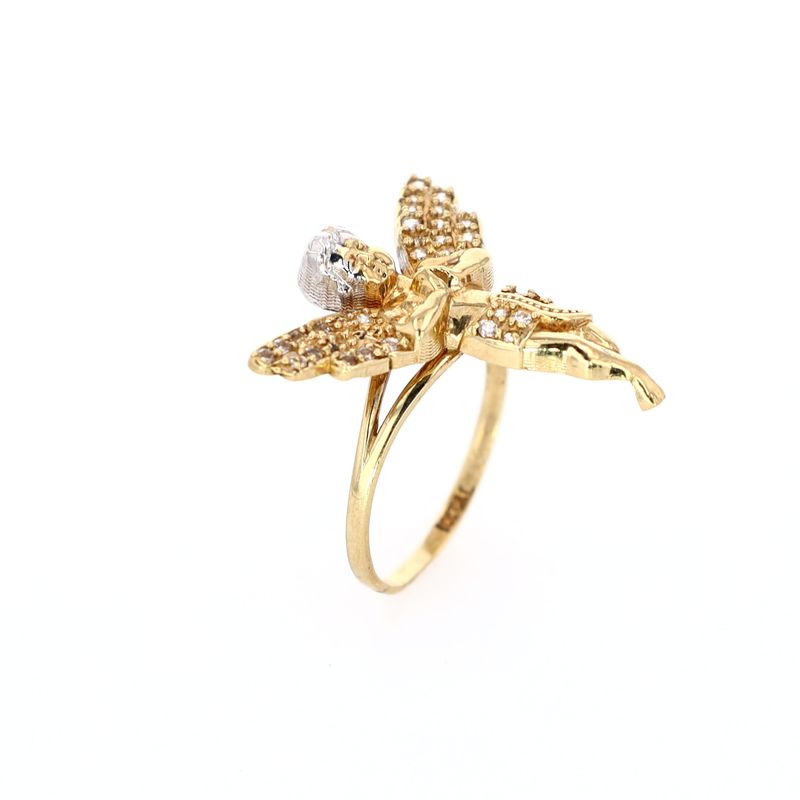 Angel Ring 10kt YG 3.4gr CZ RN00199