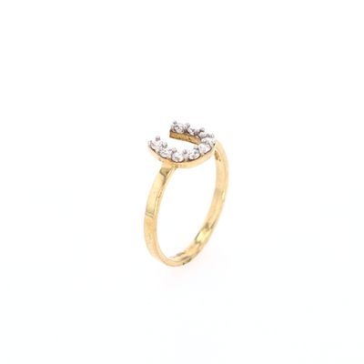 Horse Shoe Ring 10kt YG 1.5gr Size 7 CZ RN00198