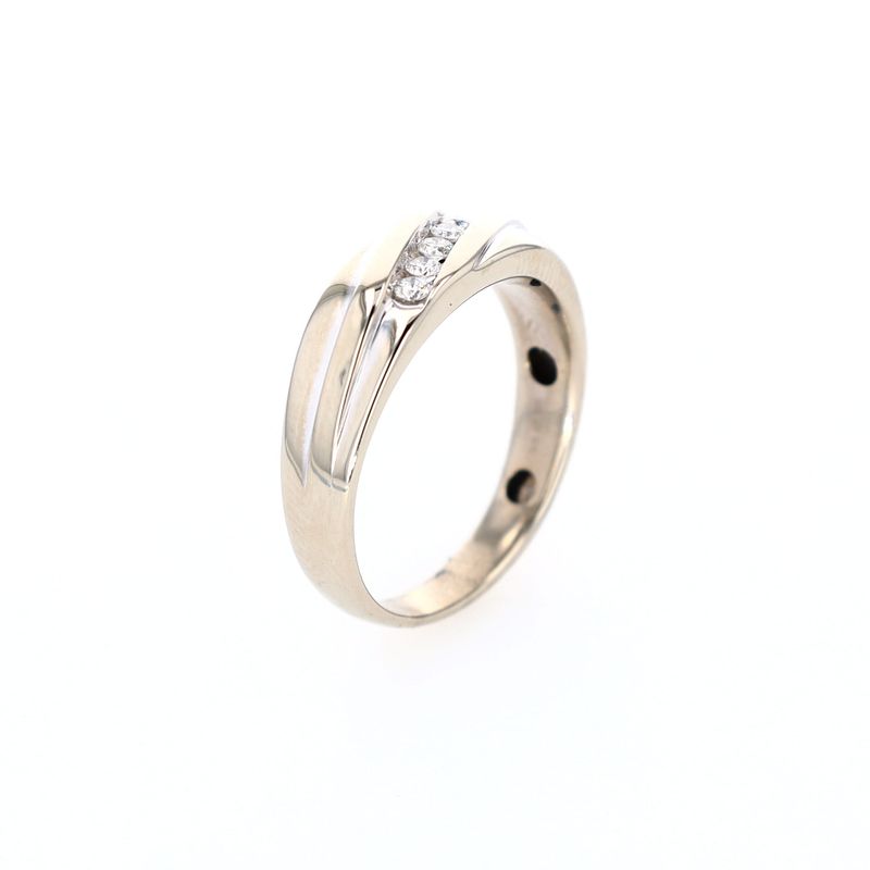 Mens Diamond Wedding Band 10kt WG 3.85gr 0.20cttw 5 Stones Size 11 RN00201