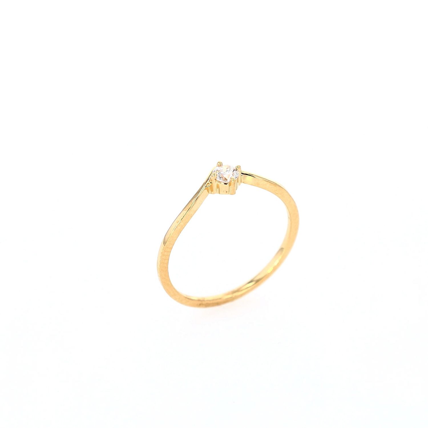 V Style Stacker Ring 18kt YG 1.30gr 0.15cttw Natural VVS FG RN00190