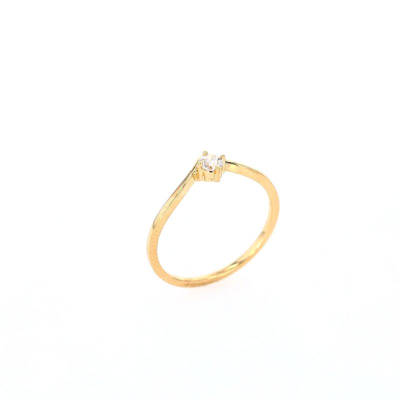 V Style Stacker Ring 18kt YG 1.30gr 0.15cttw Natural VVS FG RN00190