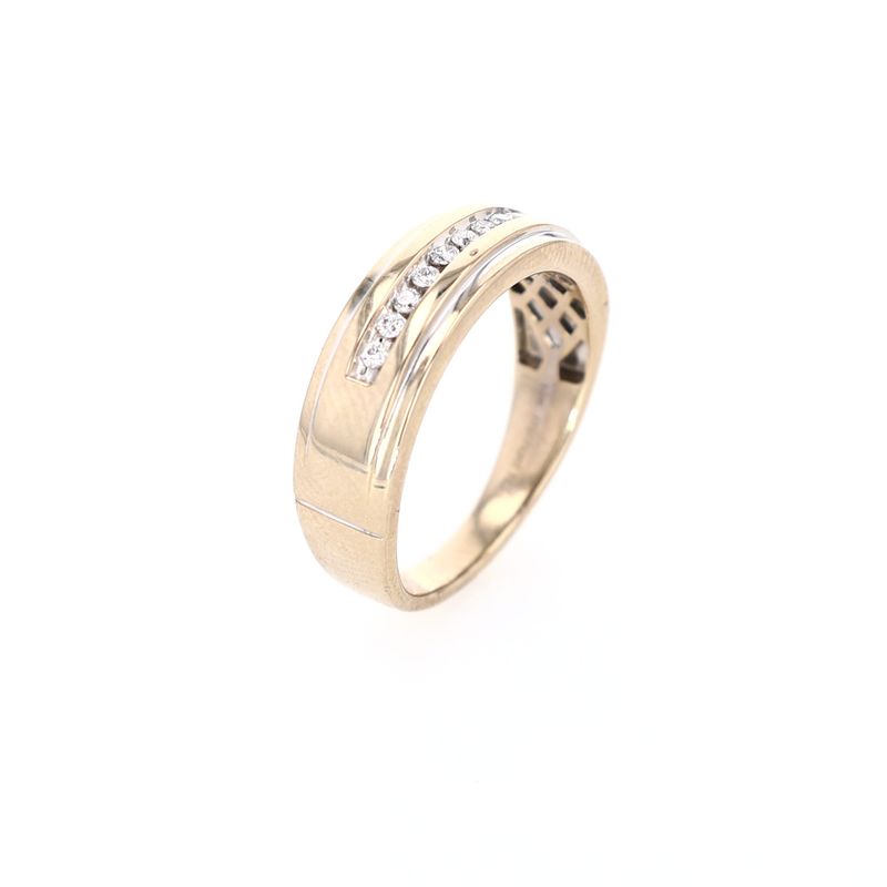Mens Diamond Wedding Band 10kt WG 5.65gr 9 stones 0.33cttw Size 10 RN00200