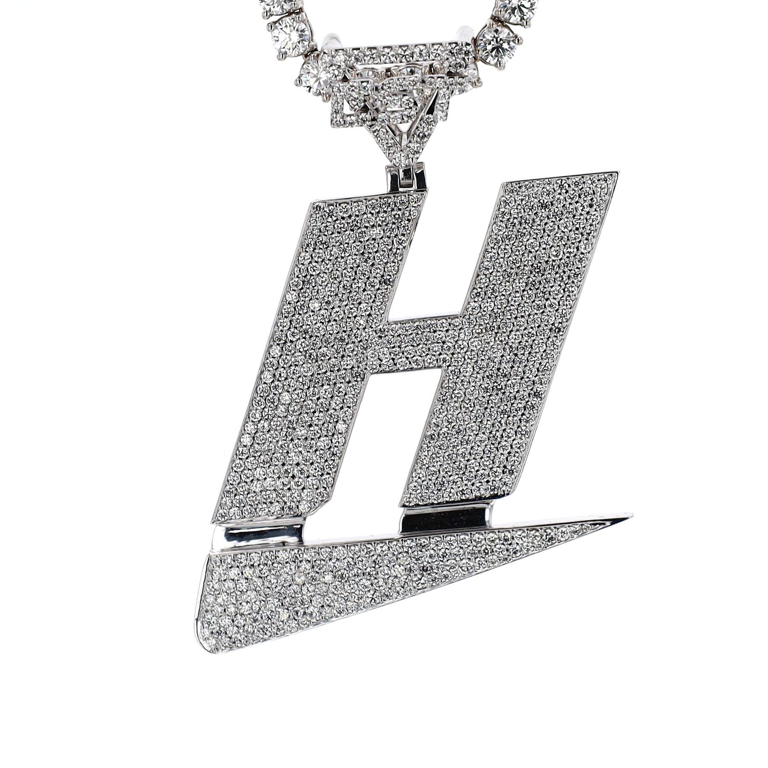 H Pendant 10kt WG 27.90gr Diamond Natural 672 5.85cttw VS FGH PN00194