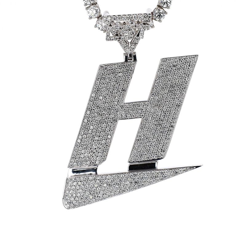 H Pendant 10kt WG 27.90gr Diamond Natural 672 5.85cttw VS FGH PN00194