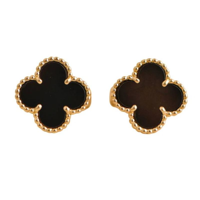 Motif Earrings Onyx 18kt YG 7.3gr ER00196