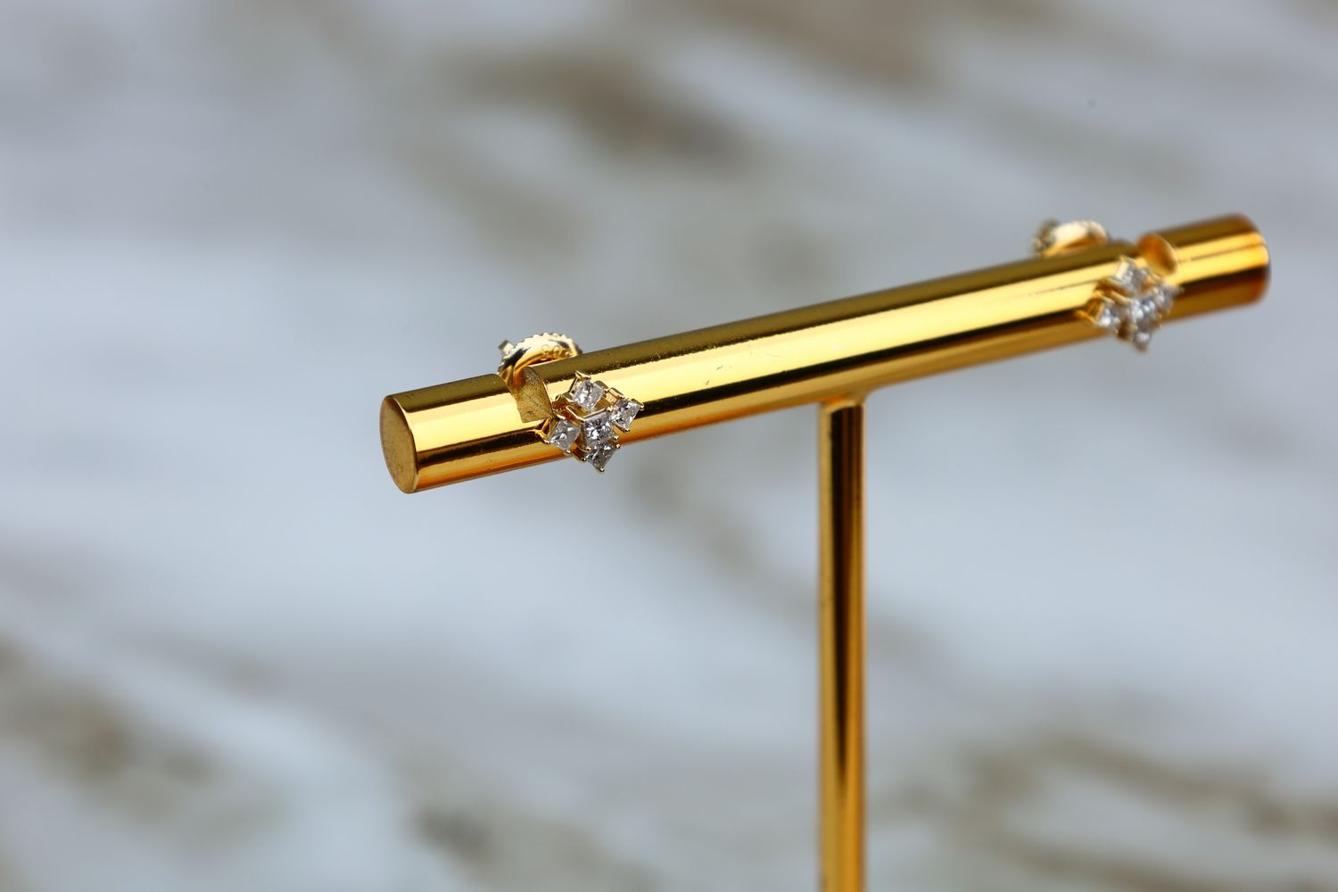 Snowflake Diamond Earrings 14kt YG 1gr 0.30cttw Natural ER00201