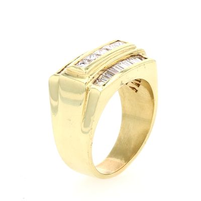 Square Baguette Top Diamond Ring 14kt YG 7.98g 2.14cttw Si/I G-H-I  RN000283