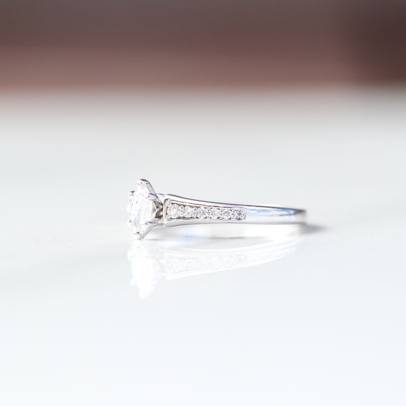 Marquis Diamond Ring 14kt WG size 7 LAB VVS2 0.22ct RN00211