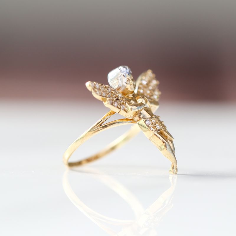 Angel Ring 10kt YG 3.4gr CZ RN00199