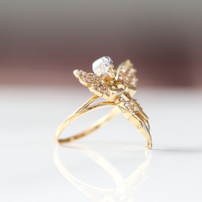 Angel Ring 10kt YG 3.4gr CZ RN00199